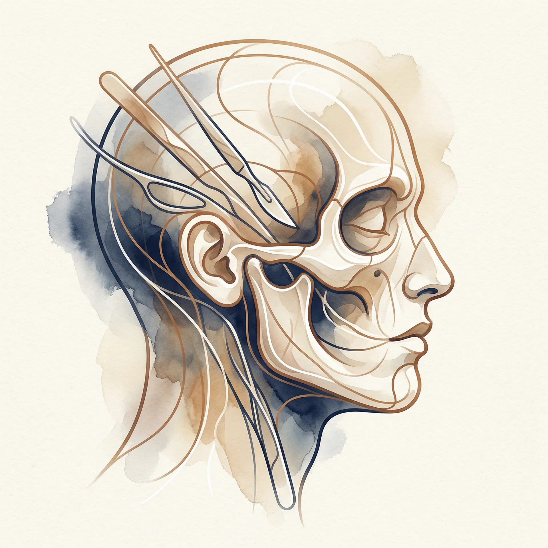Craniofacial anatomy illustration