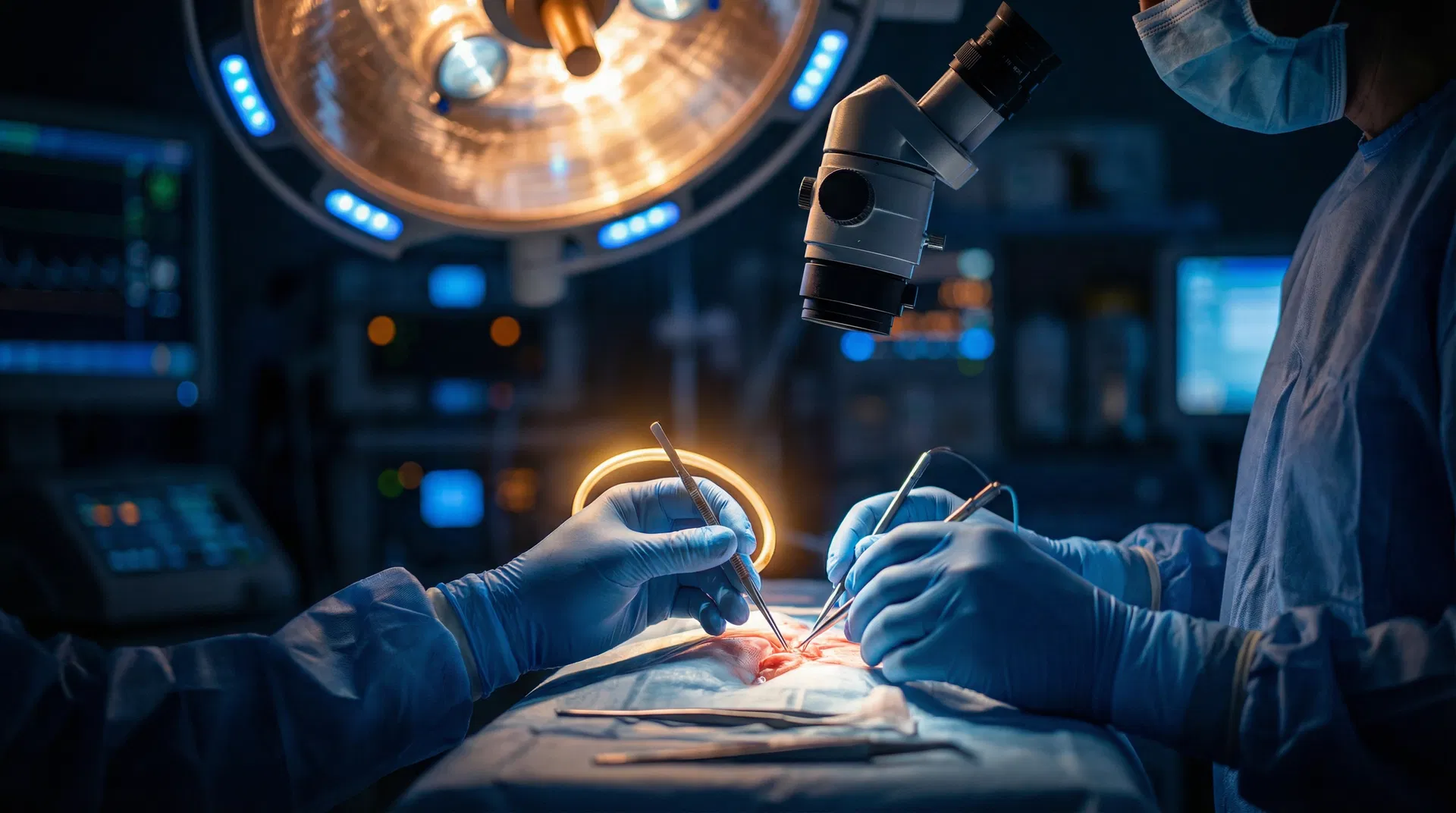 Microsurgery in progress