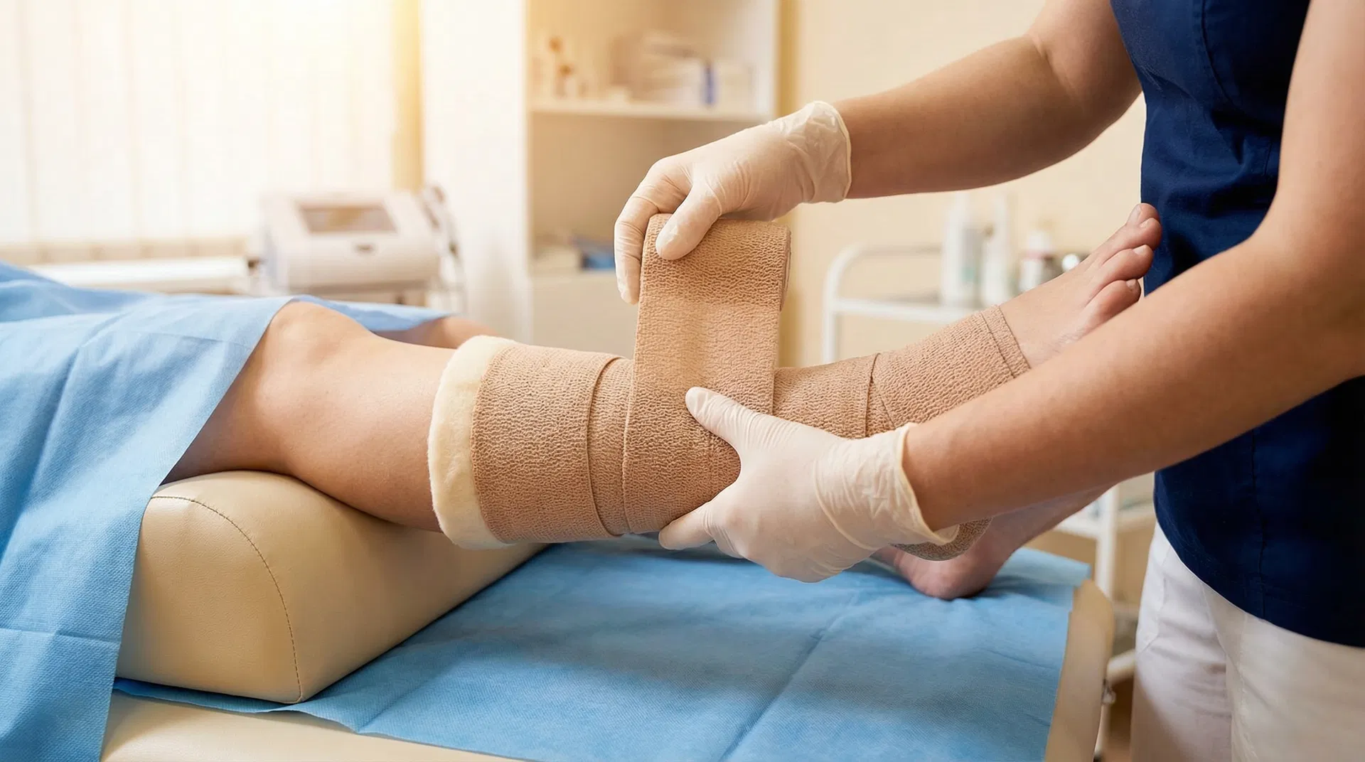 Compression bandaging for lymphedema treatment