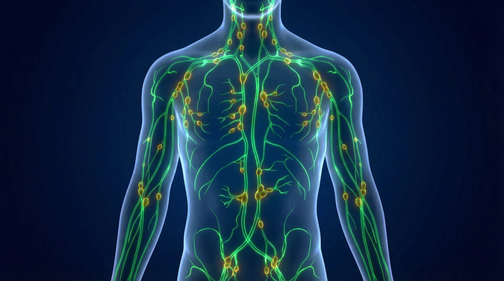 Human lymphatic system illustration