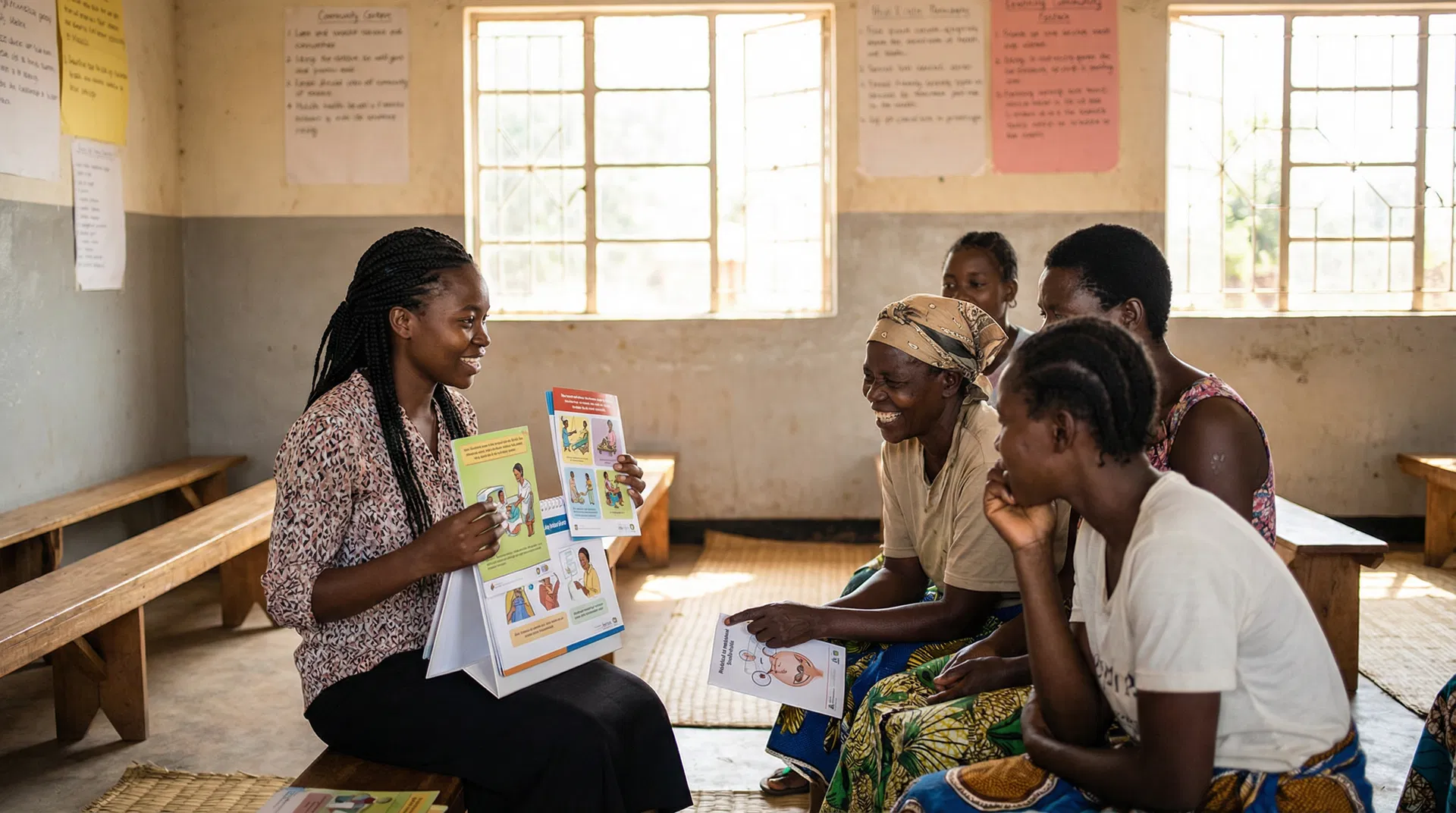 Health education session in a Malawian community center