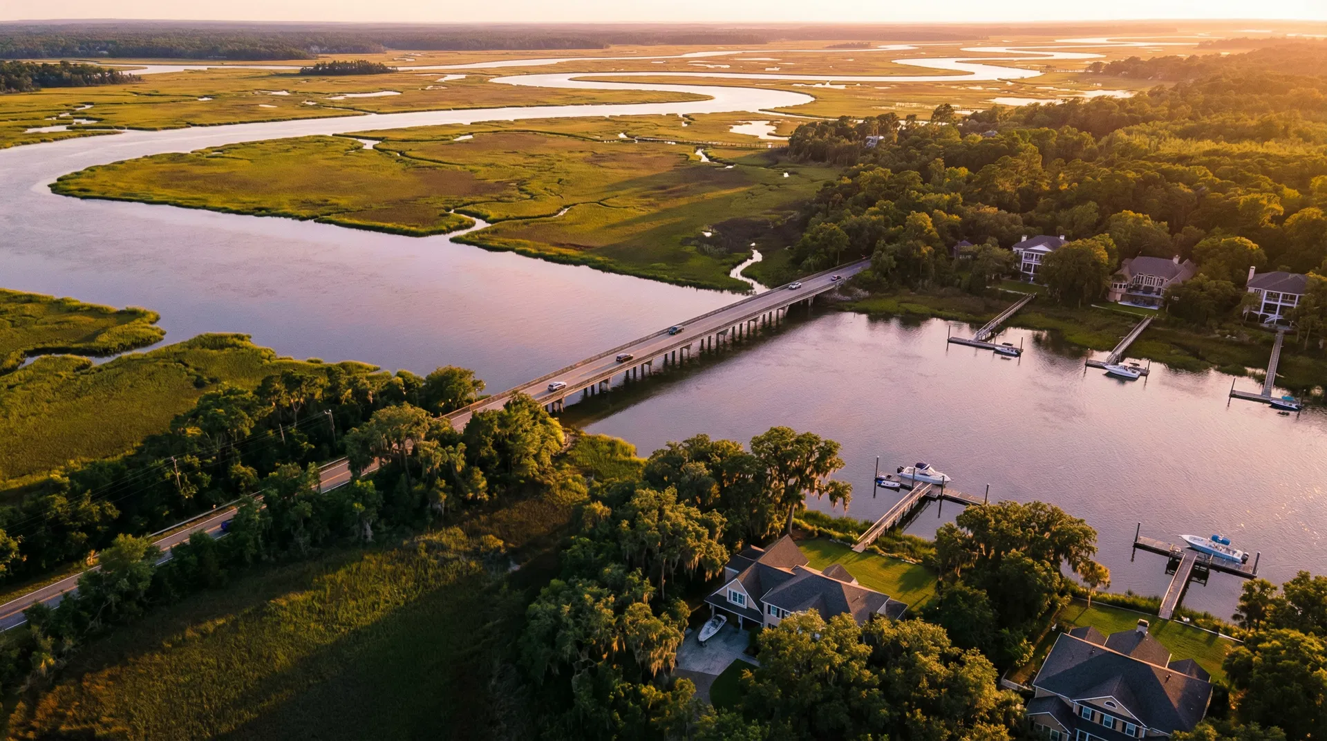 Aerial view of Johns Island, South Carolina