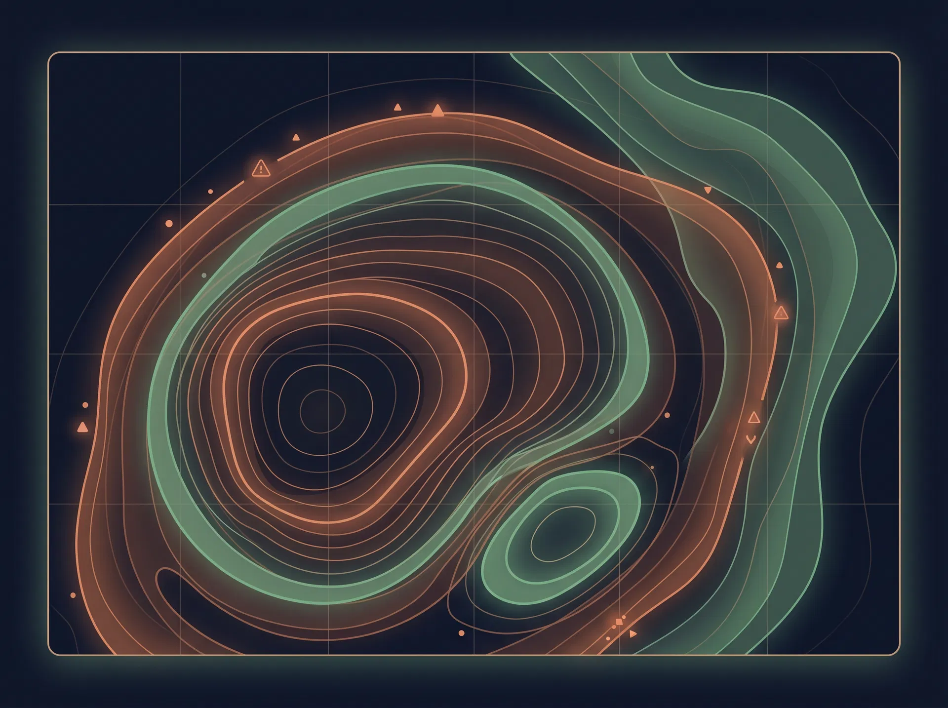 Abstract risk contour map