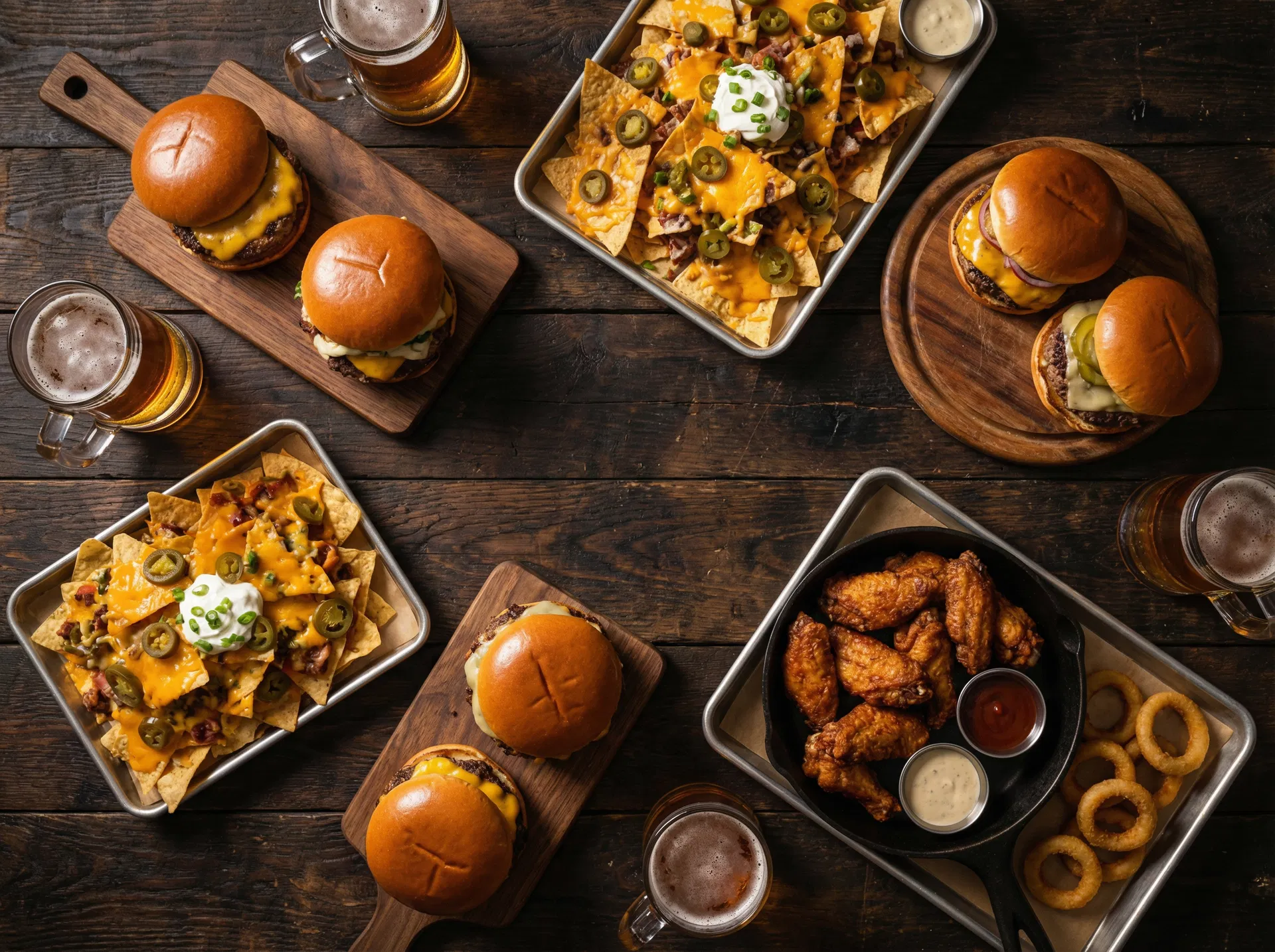 Dingers bar food spread