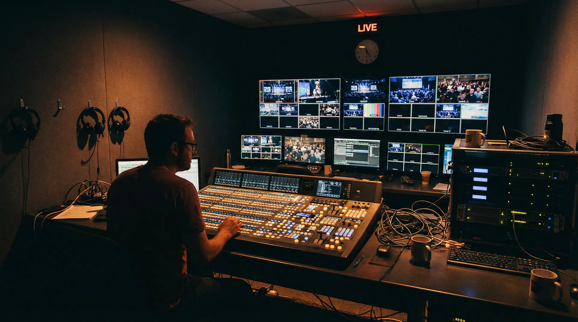 Professional broadcast control room