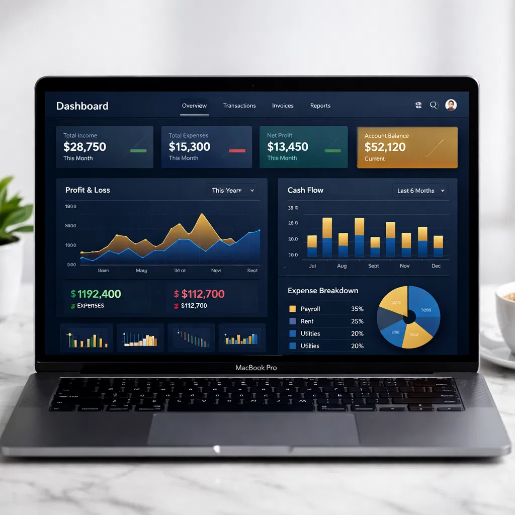 Xero bookkeeping dashboard showing financial reports