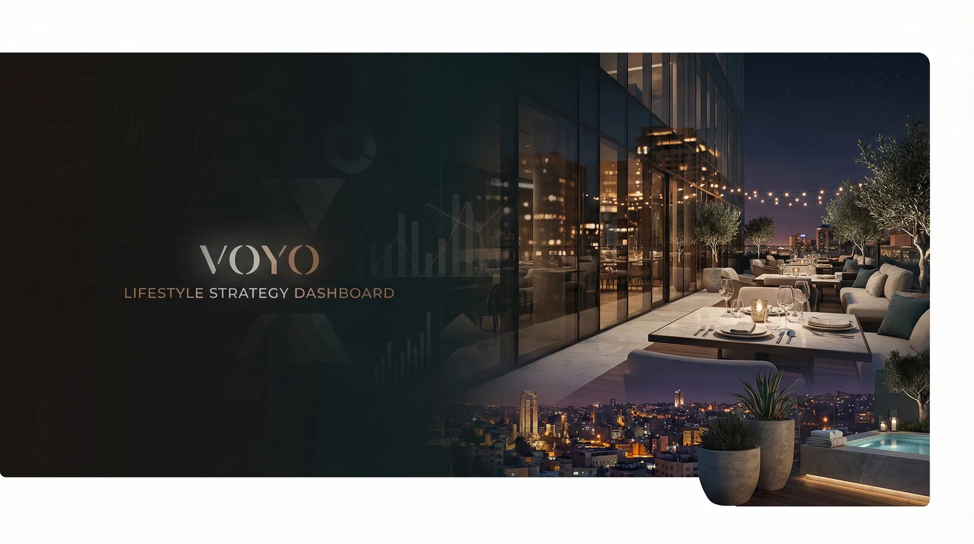 Premium lifestyle scene representing the VOYO 90-day market leadership ambition in Amman