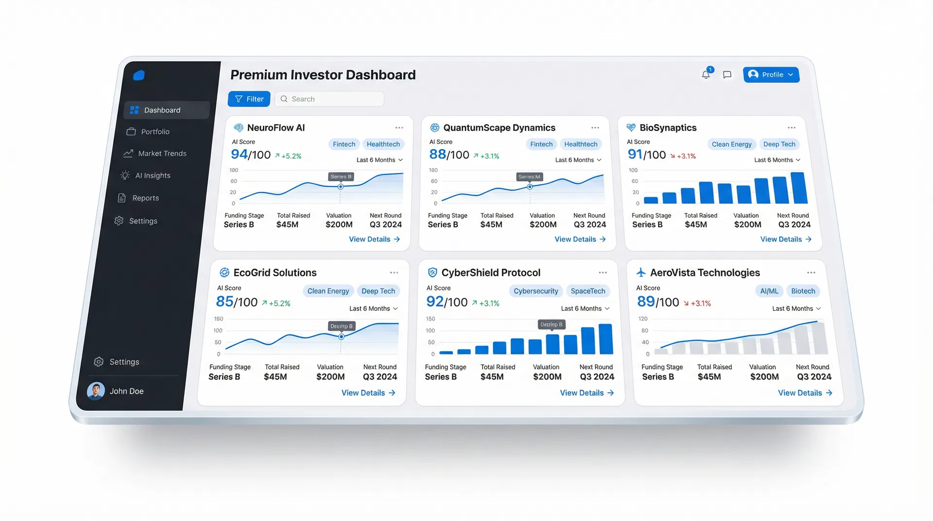 Pitchless Investor Dashboard