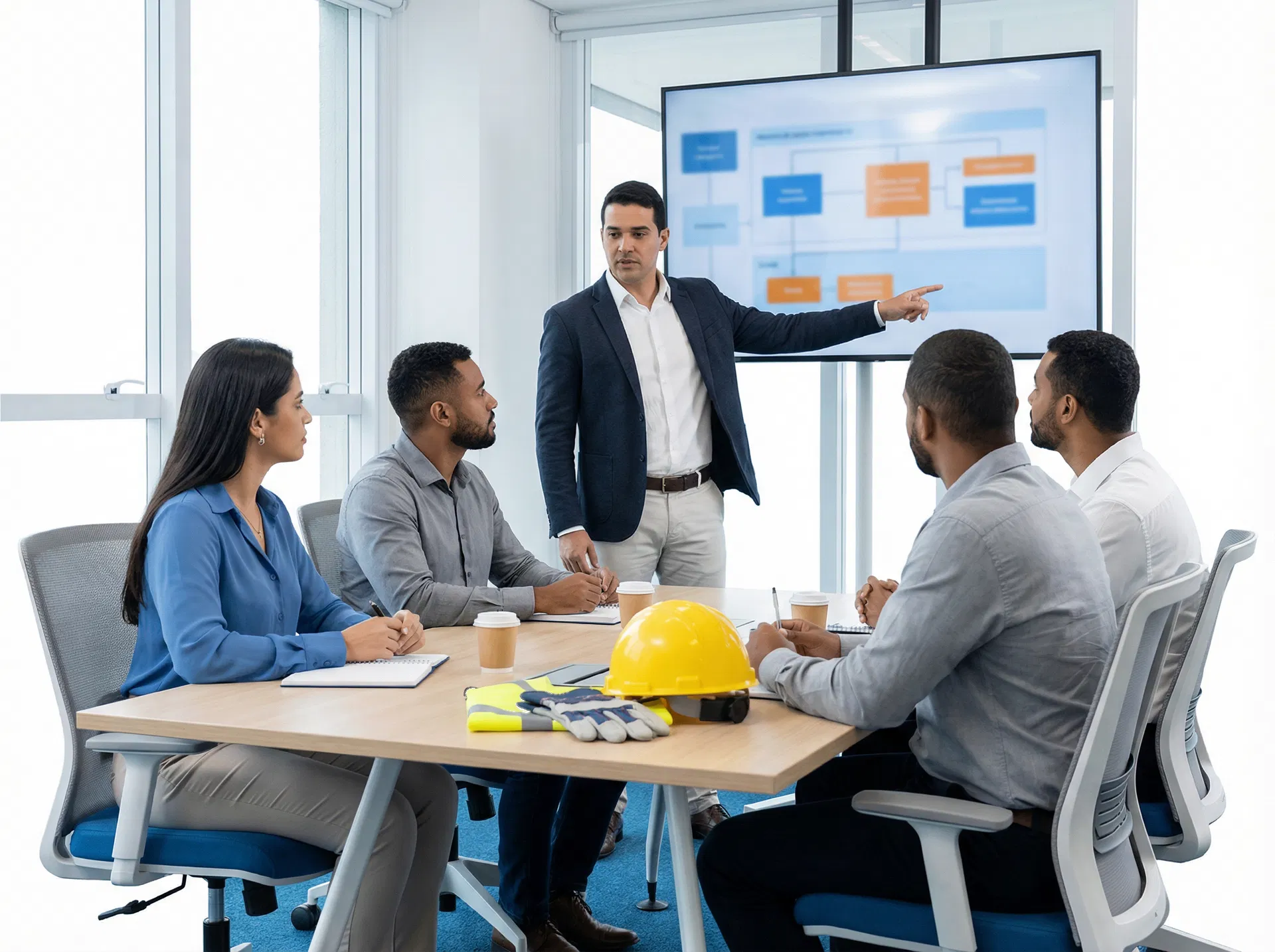 Equipe em treinamento corporativo sobre NR1