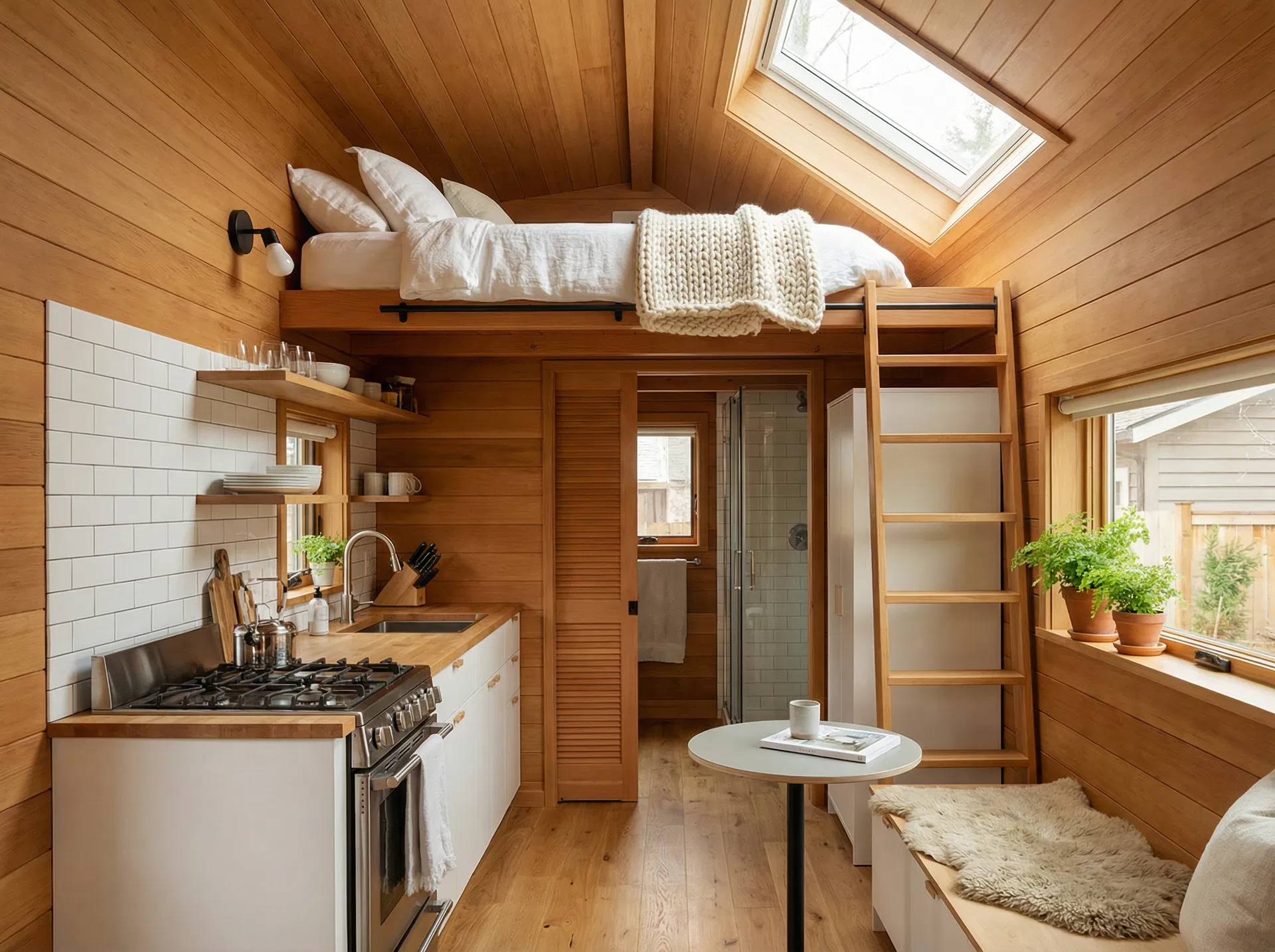 Cozy tiny home interior