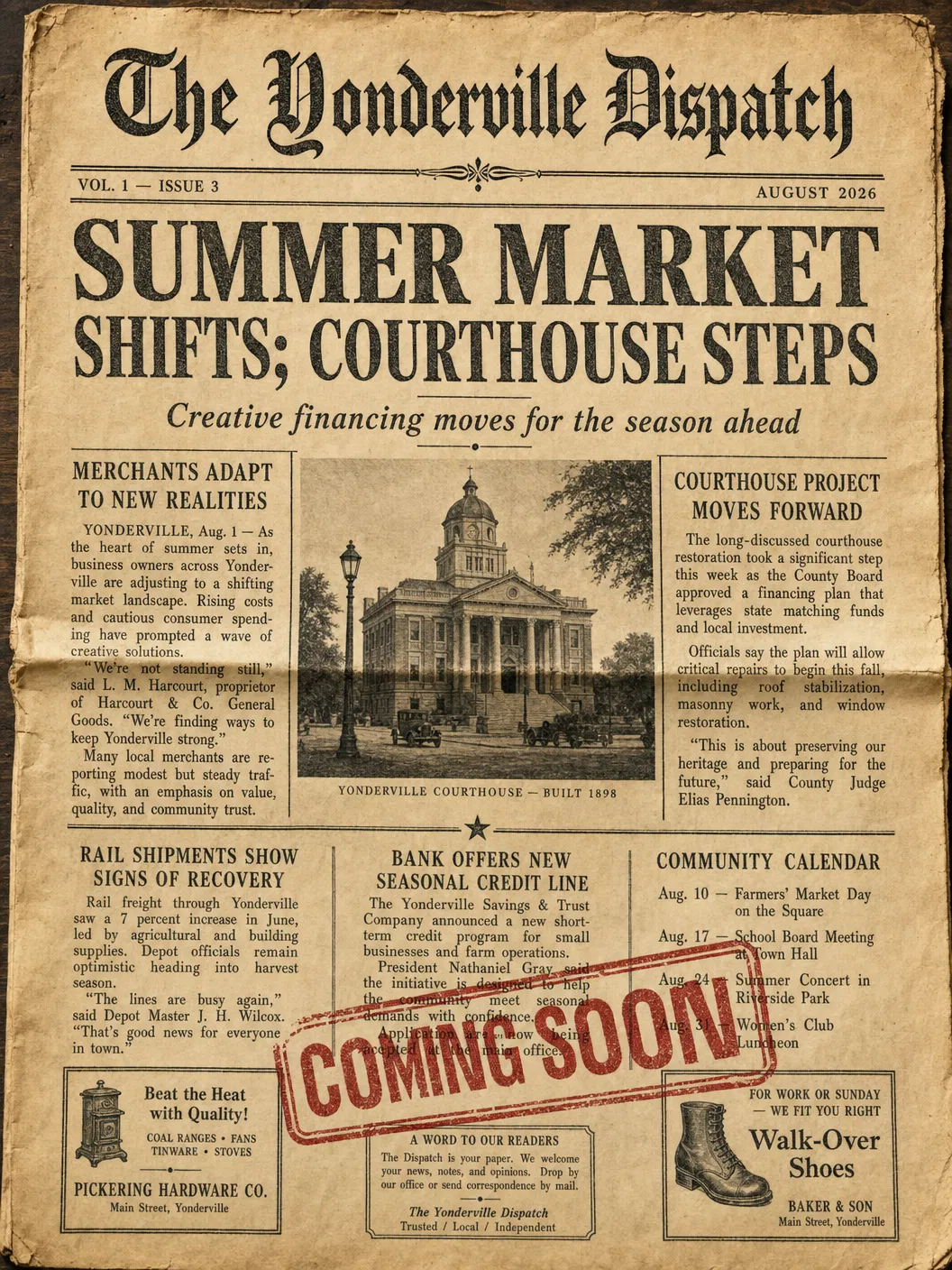 The Yonderville Dispatch — August 2026