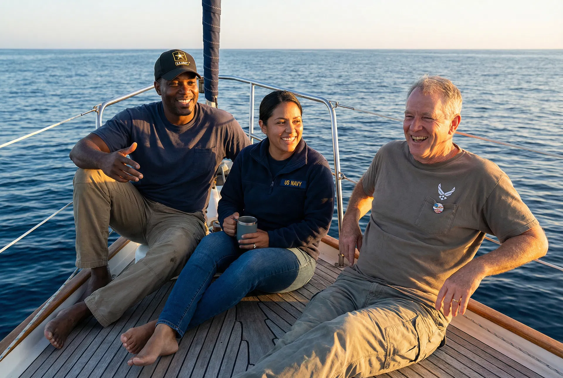 Diverse veterans healing on the water