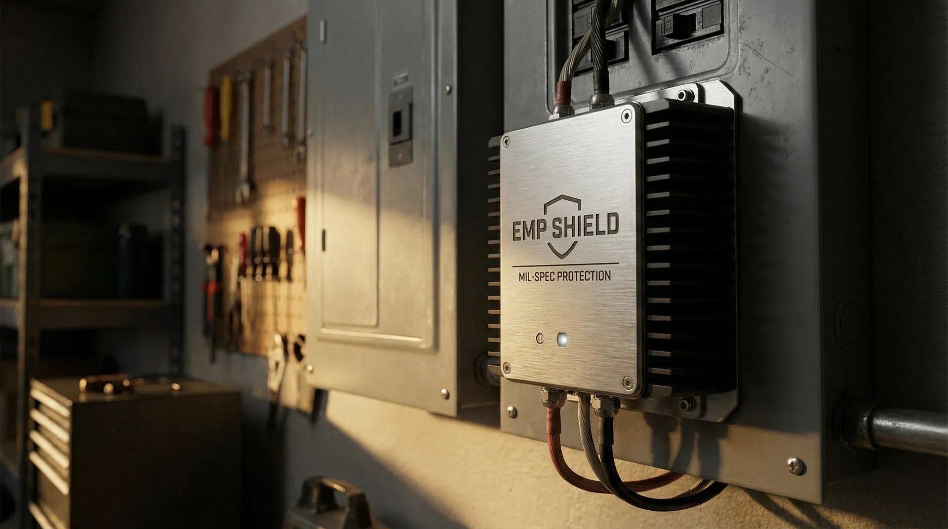 EMP Shield device installed on electrical panel