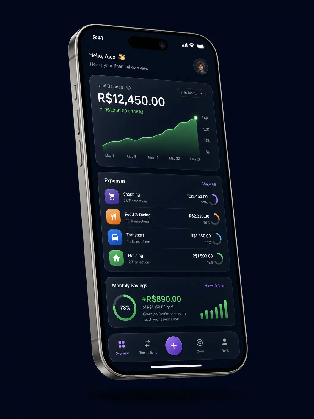 Clarity App - Dashboard Financeiro