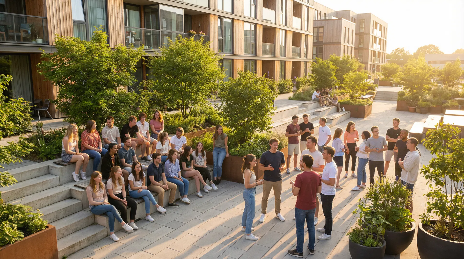 Young adults gathered in a supportive community setting