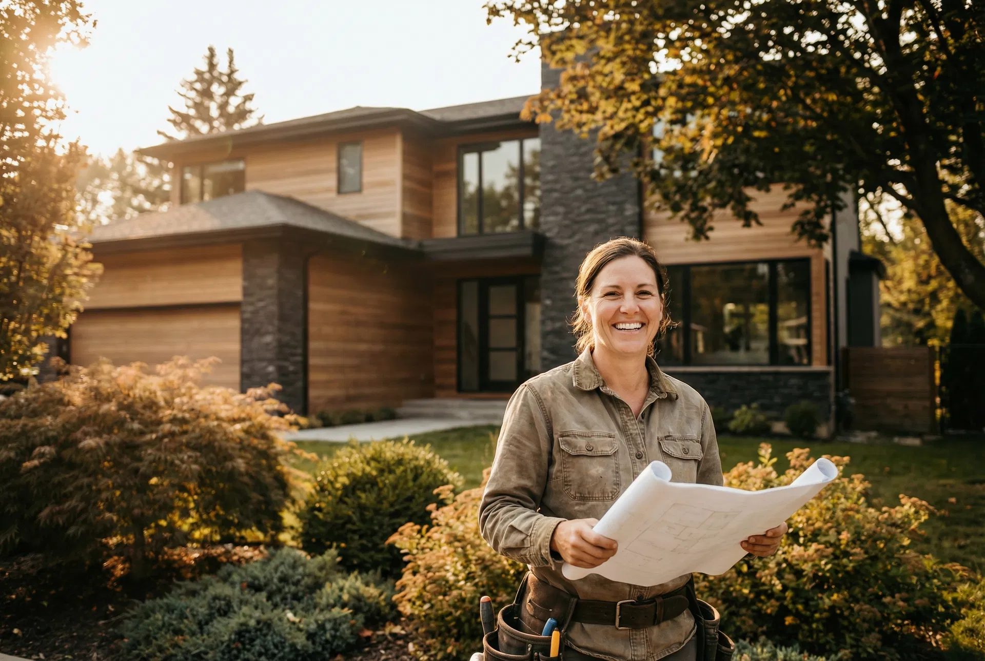 James L. Hughes Construction — professional contractor at completed home