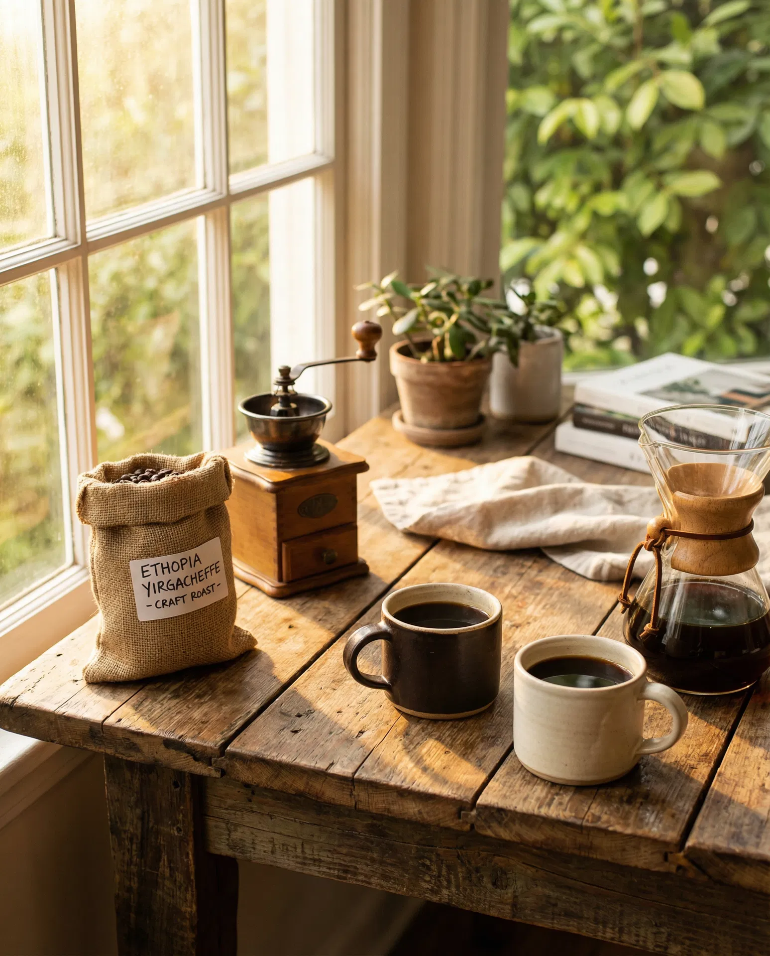 Morning coffee ritual