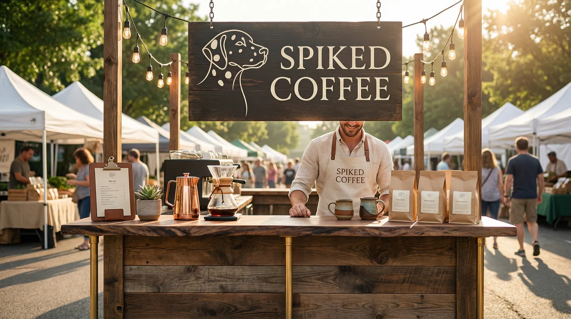 Spiked Coffee pop-up at a farmers market