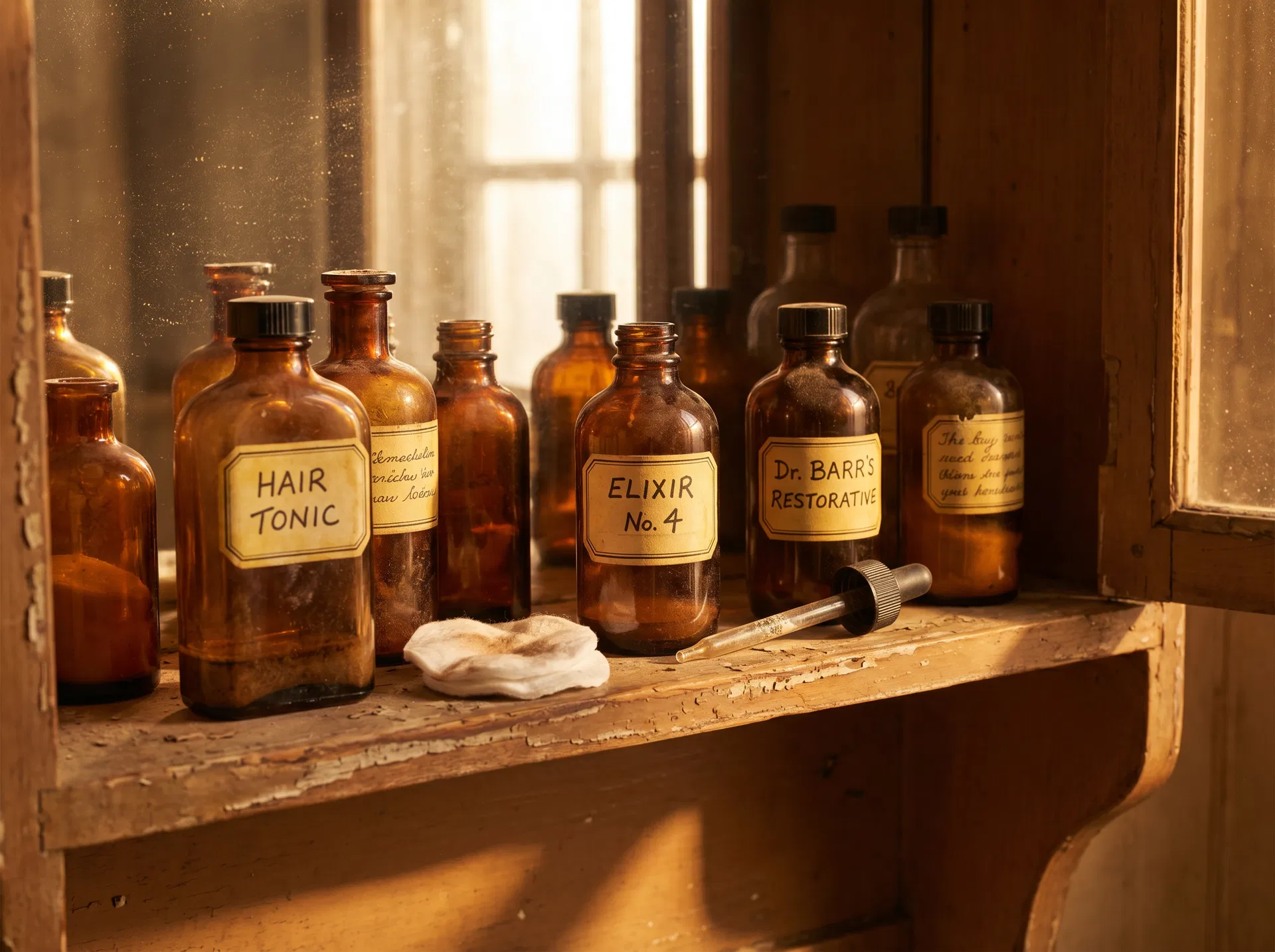 Altmodische Haarwasser-Fläschchen