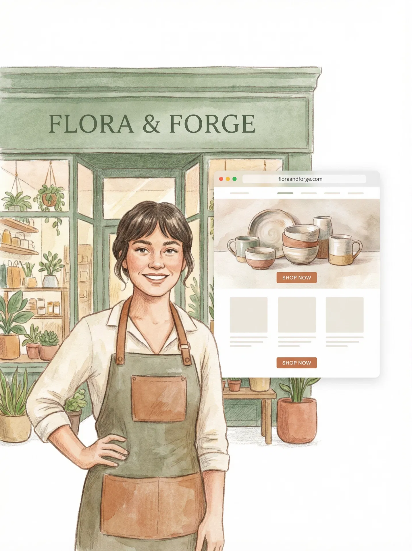 Happy business owner