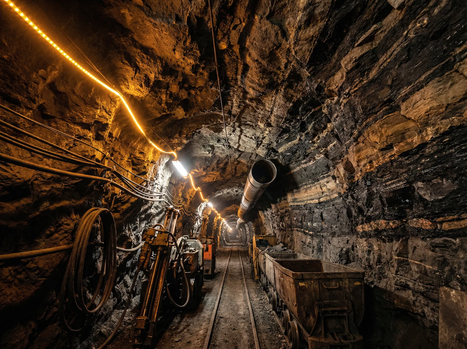 Underground mining tunnel