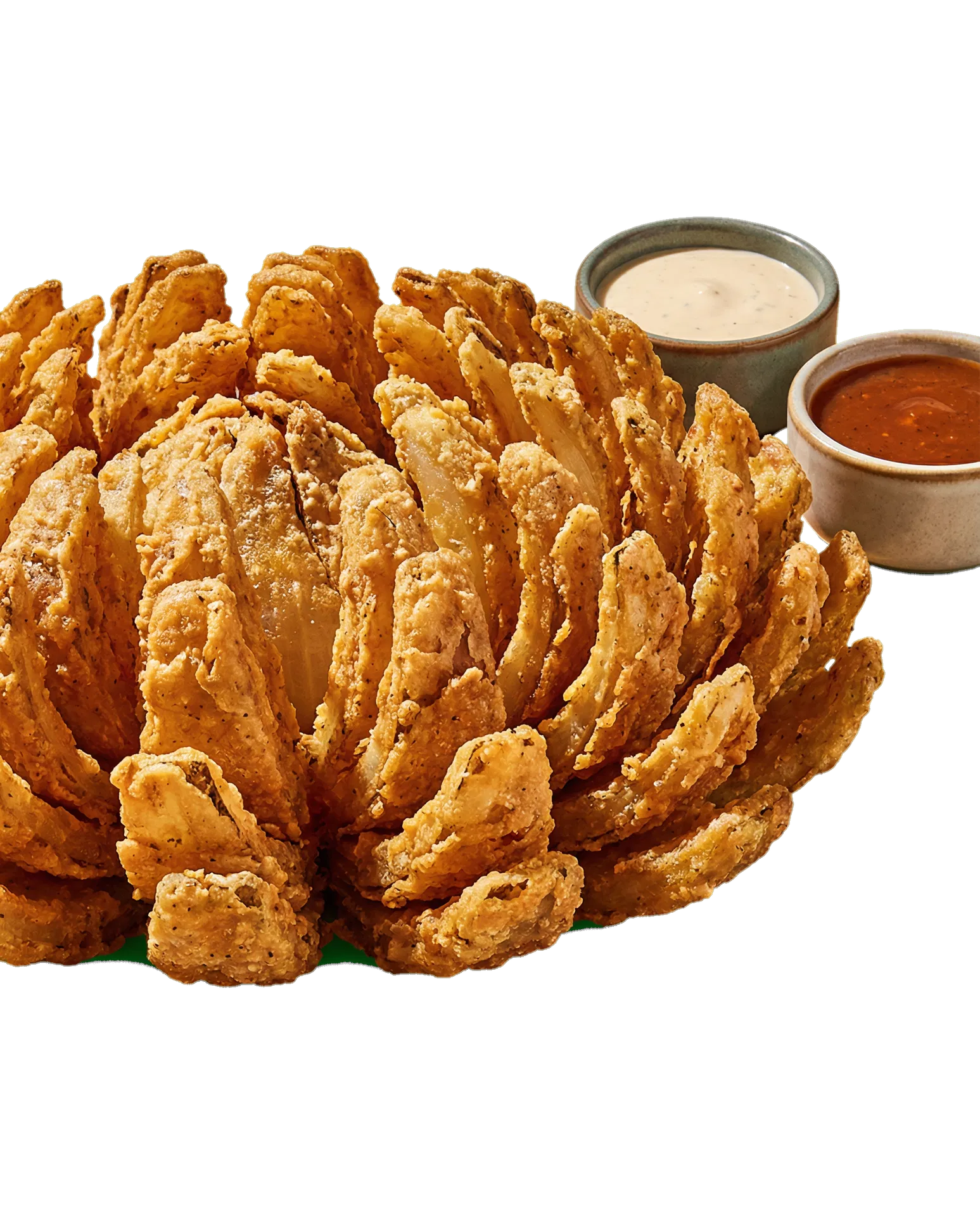 Cebola gigante Big Onion empanada com apresentação de pétalas crocantes