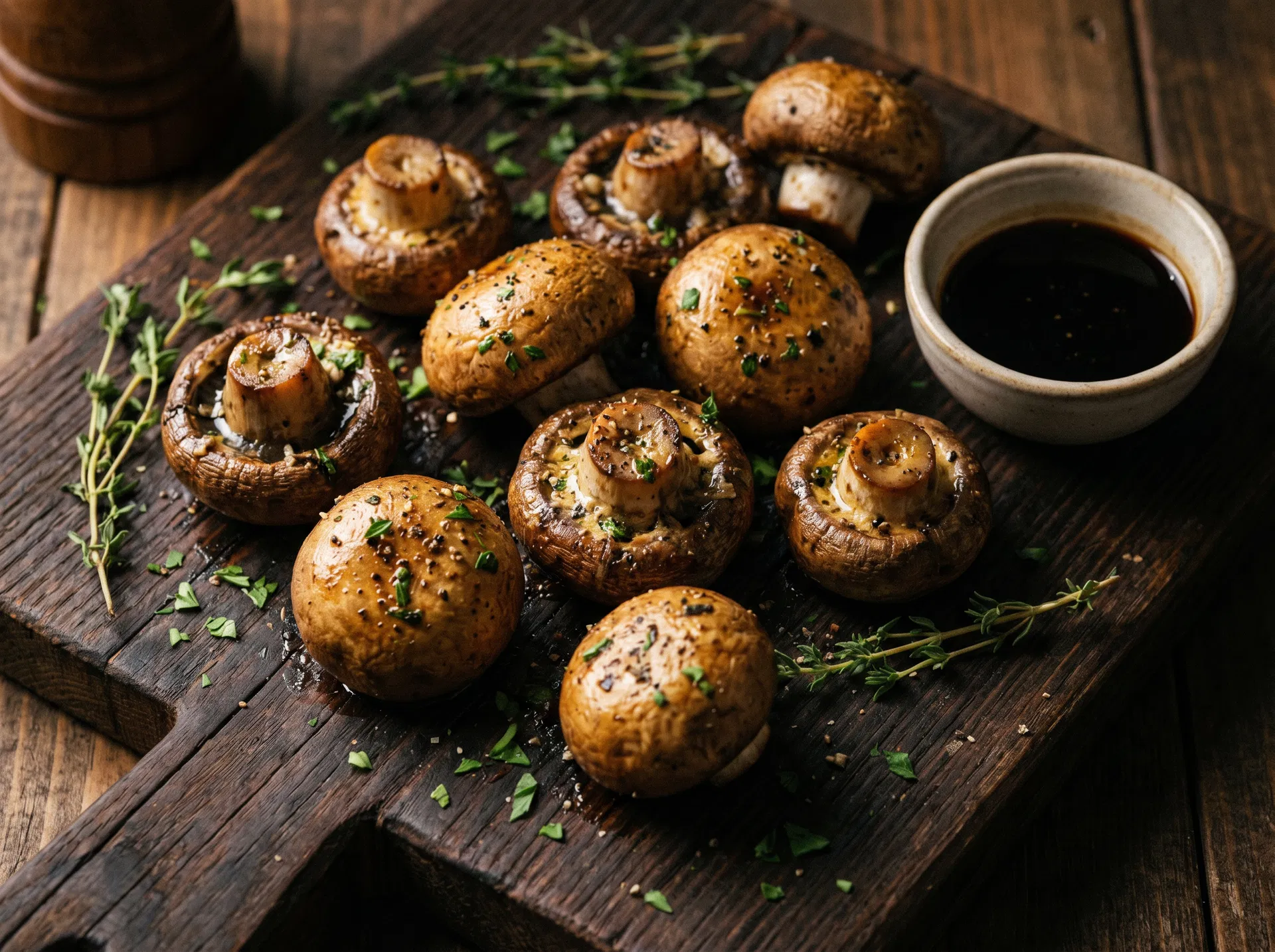 Garlic Butter Air Fryer Mushrooms