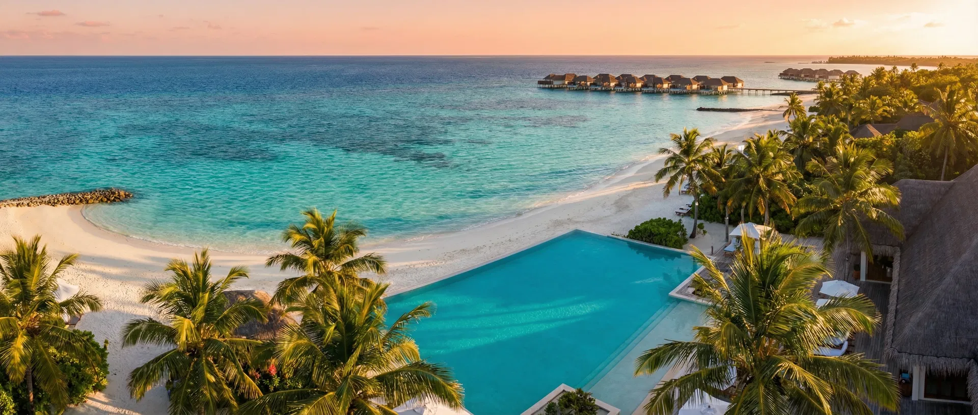 Luxury all-inclusive resort pool overlooking the Caribbean