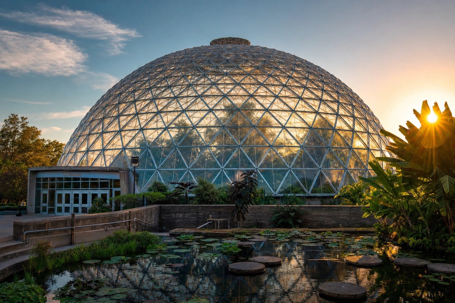 Lush botanical garden with diverse plant life in Missouri