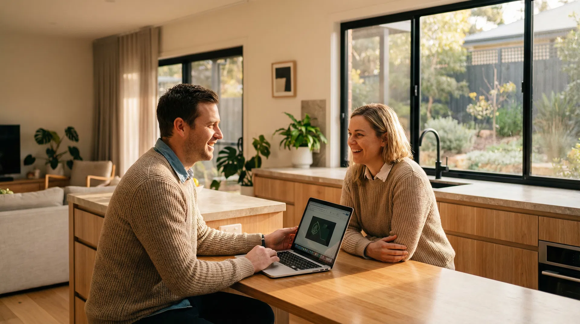 Australian couple reviewing finance options