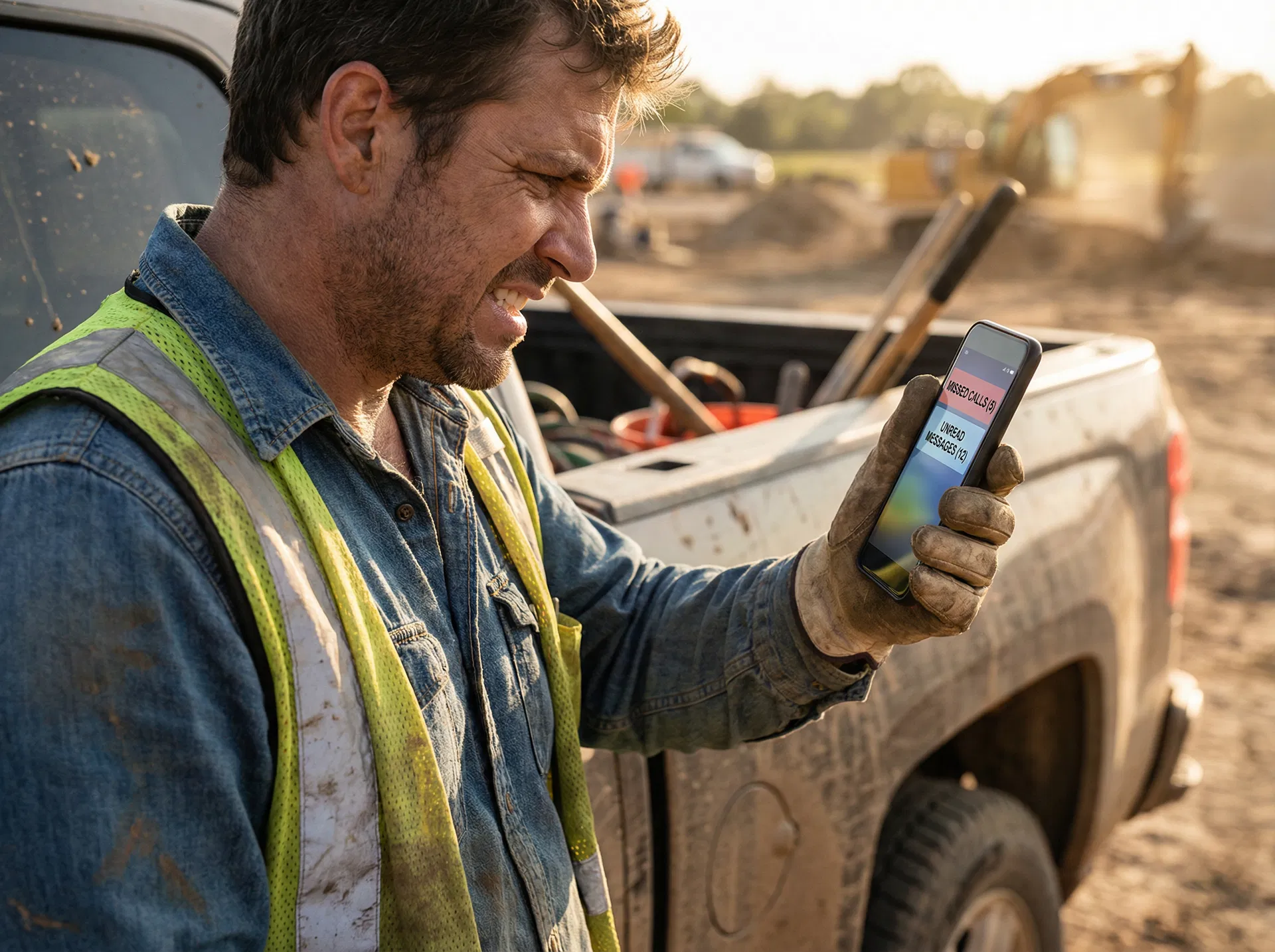 Contractor frustrated with missed leads on job site