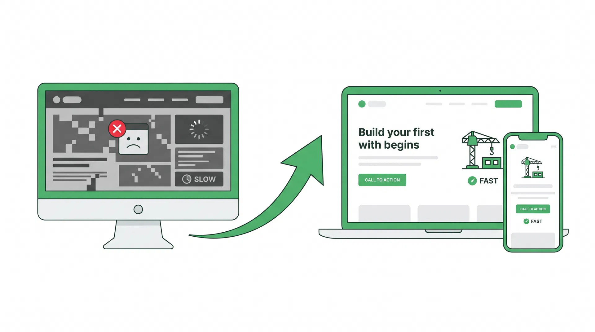 Website before and after rebuild