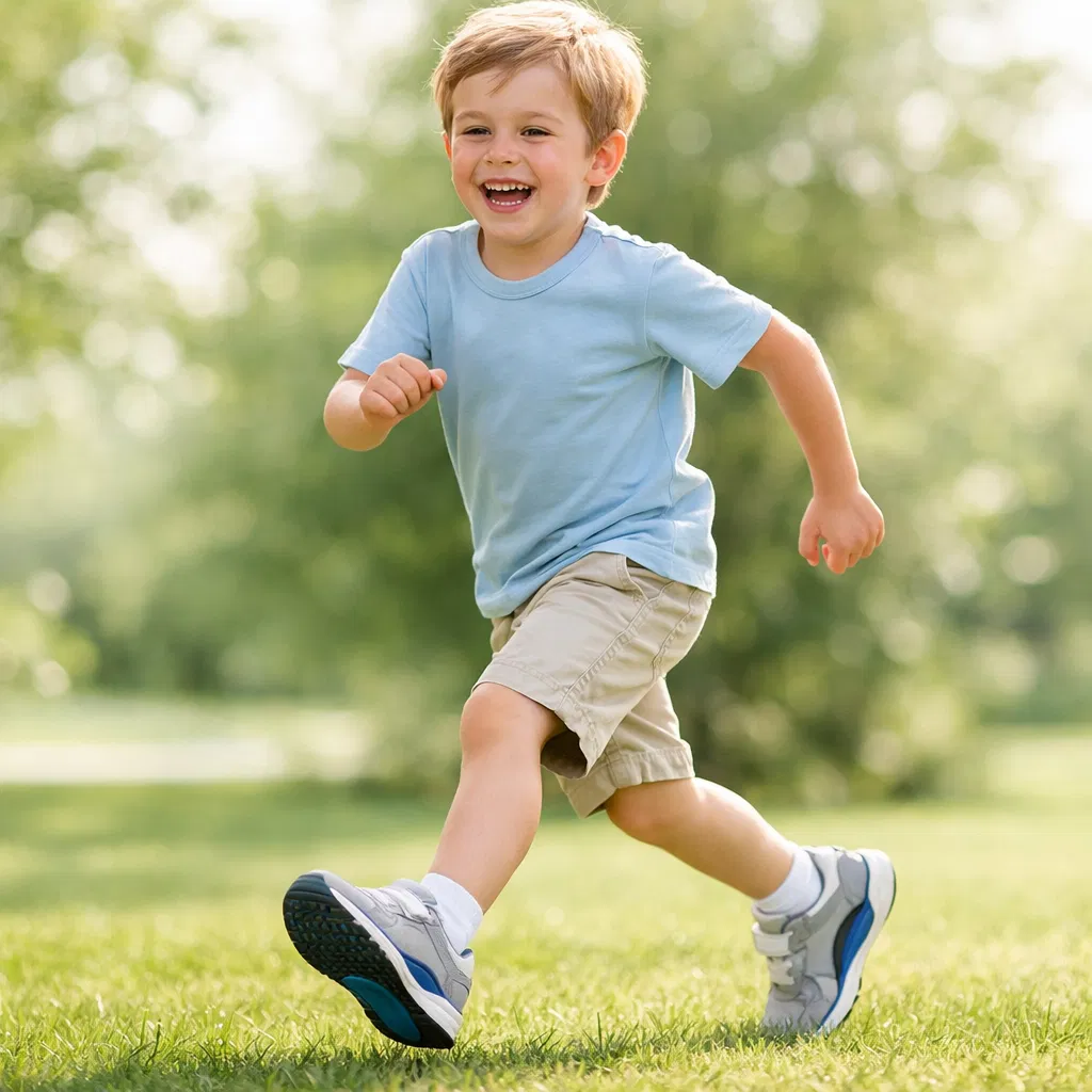Niño corriendo feliz