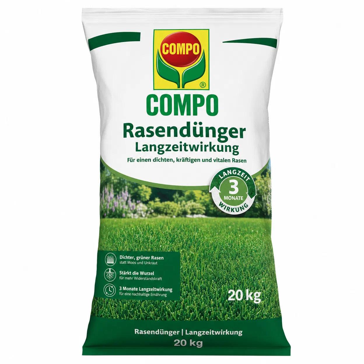 COMPO Rasendünger 3 Monate Langzeitwirkung 20kg für 800 m²