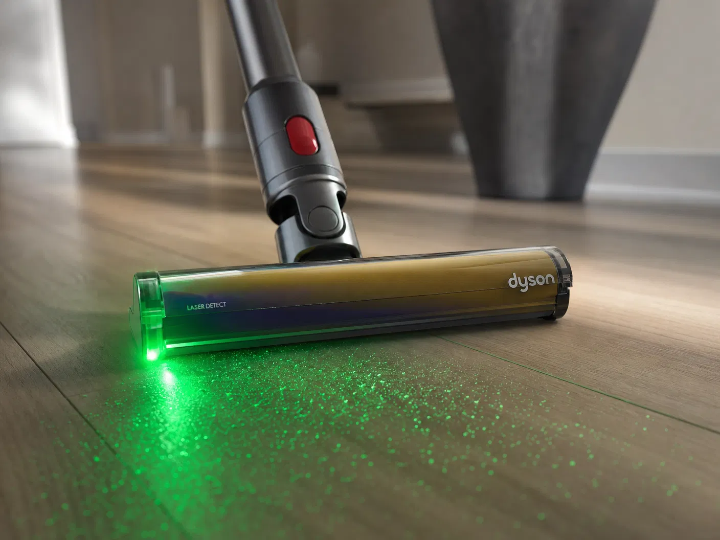 Akku-Staubsauger mit Laser-Stauberkennung auf Hartboden