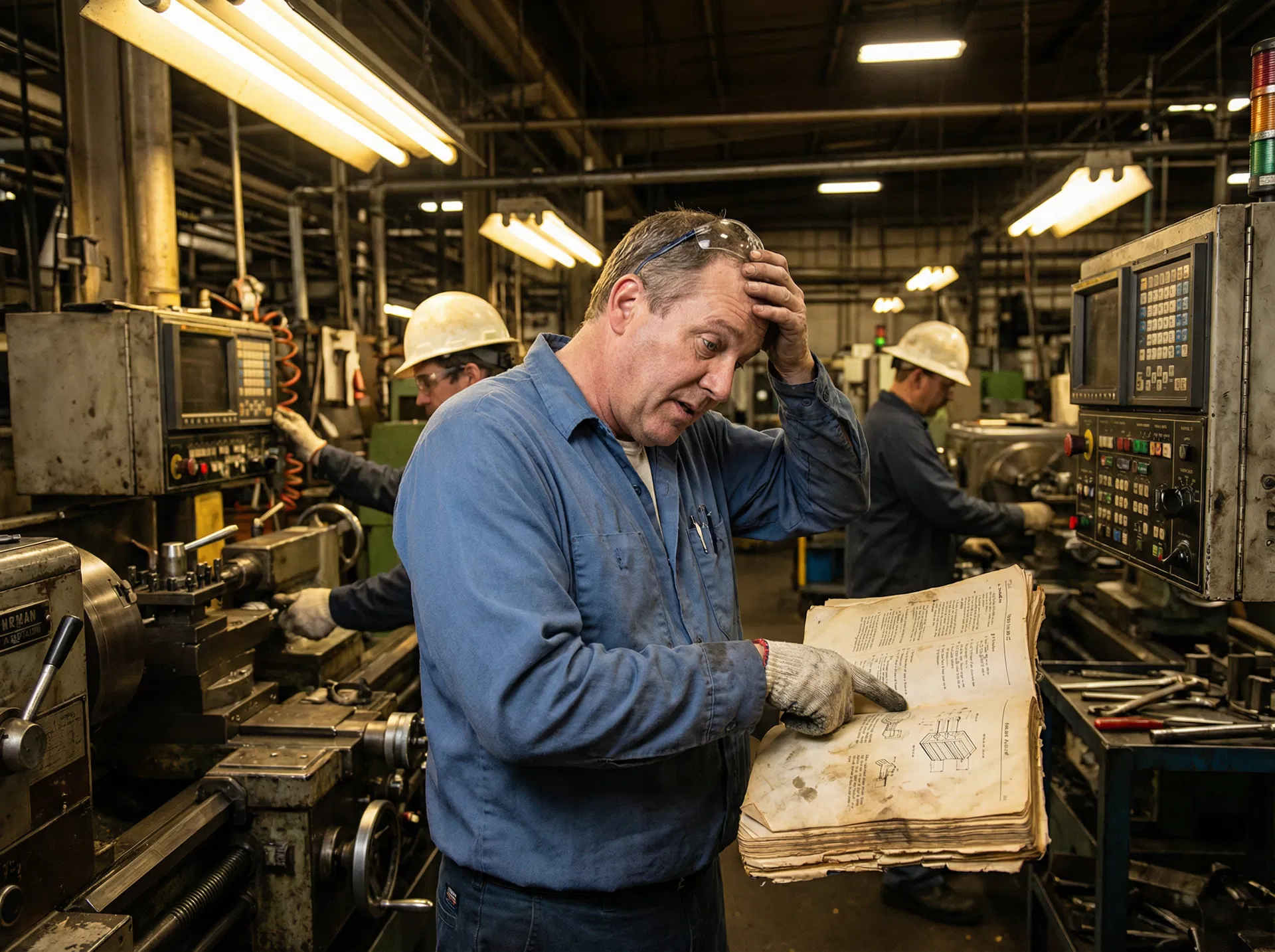Frustreret medarbejder med forældet manual