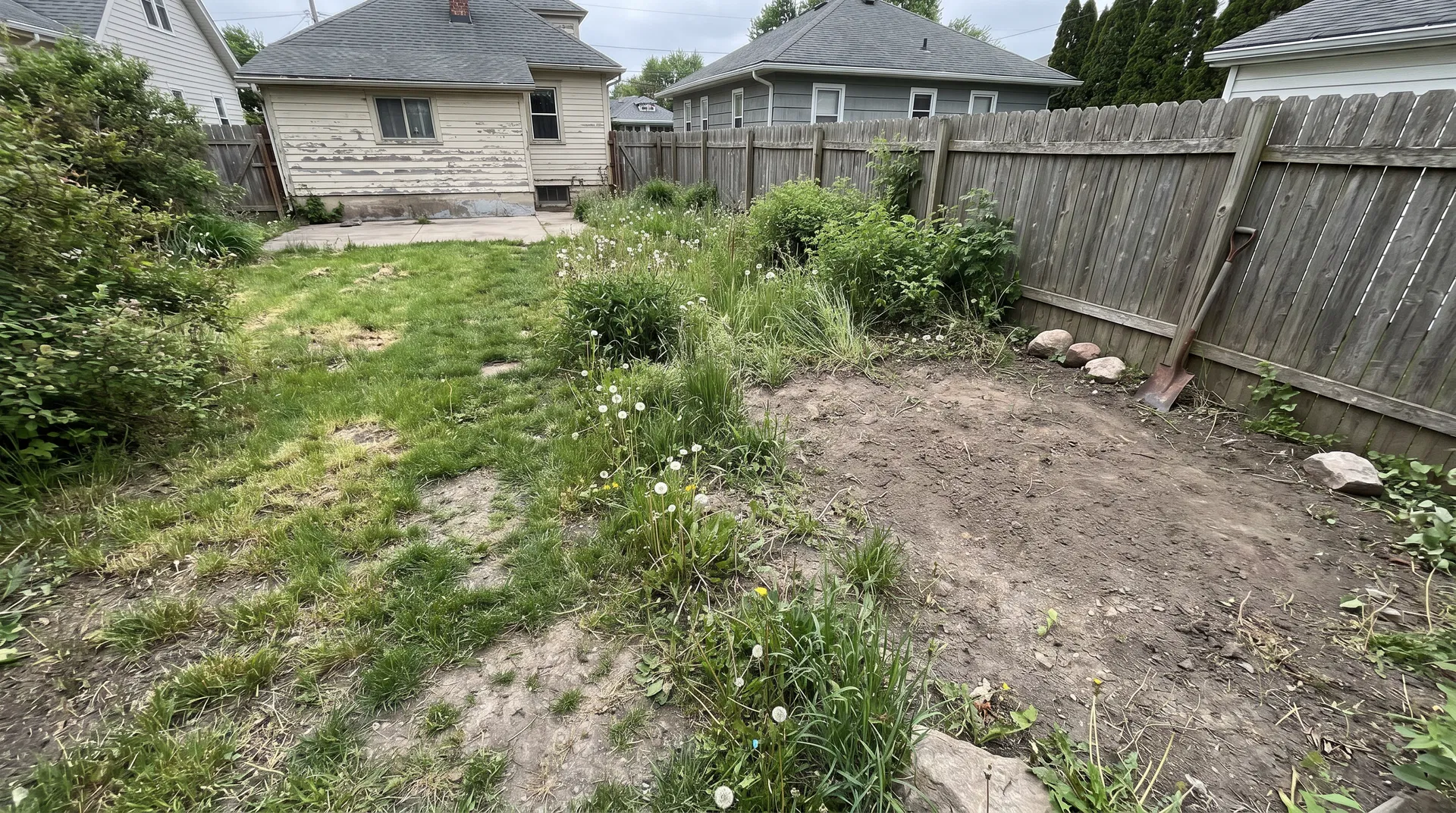 Raised Garden Installation - Before