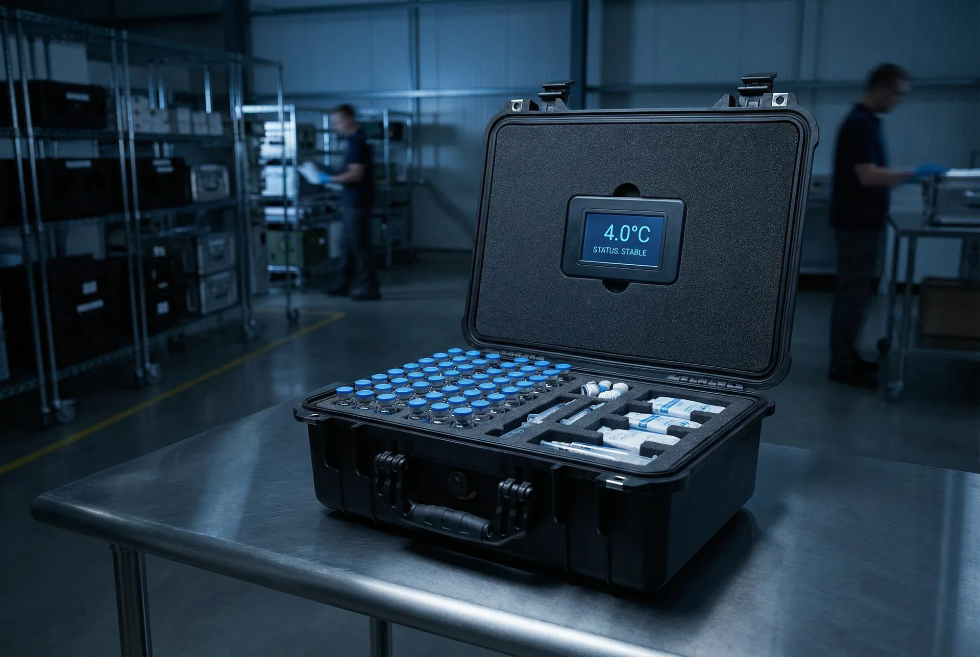 Temperature-controlled medical transport case