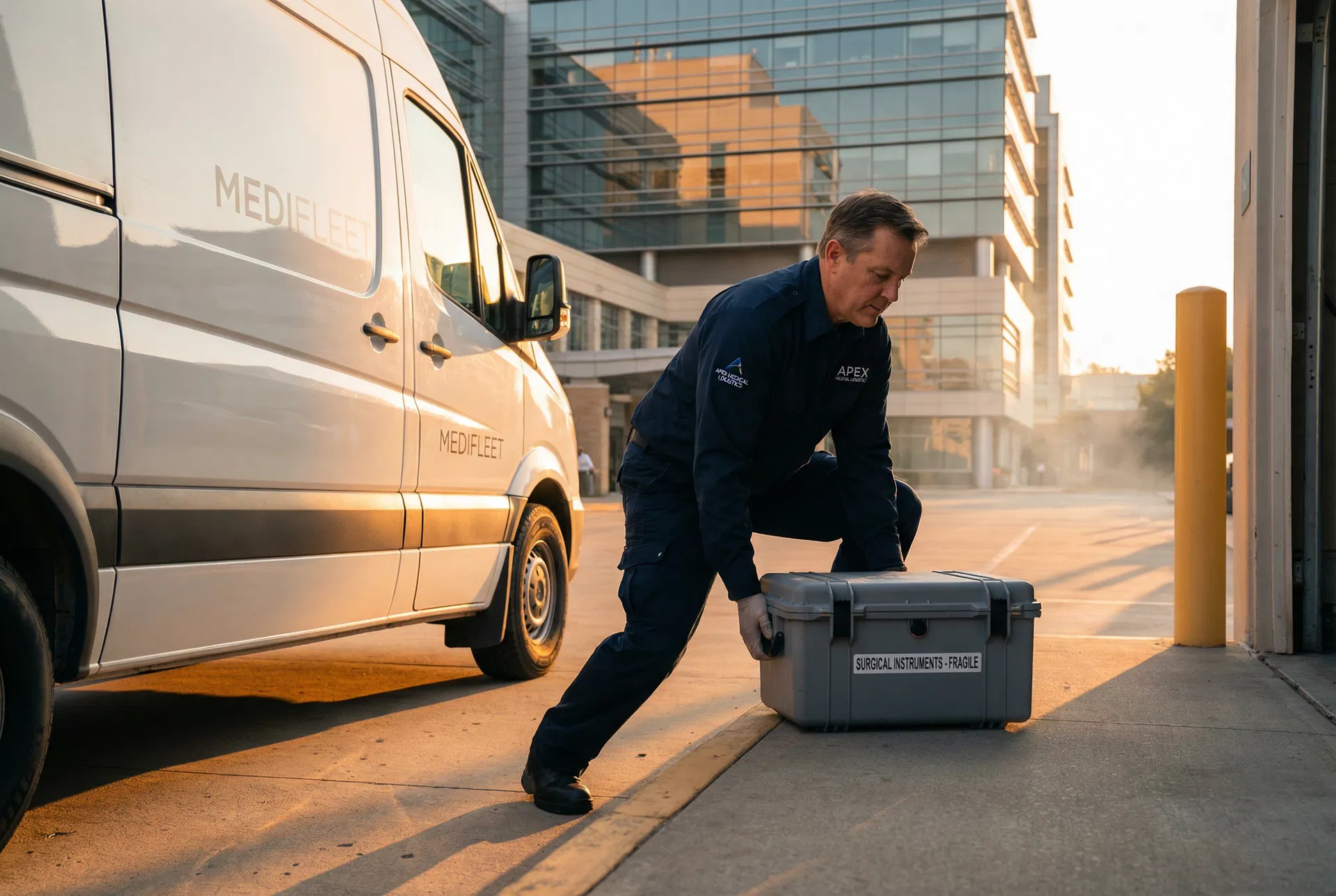 Charia medical courier at hospital