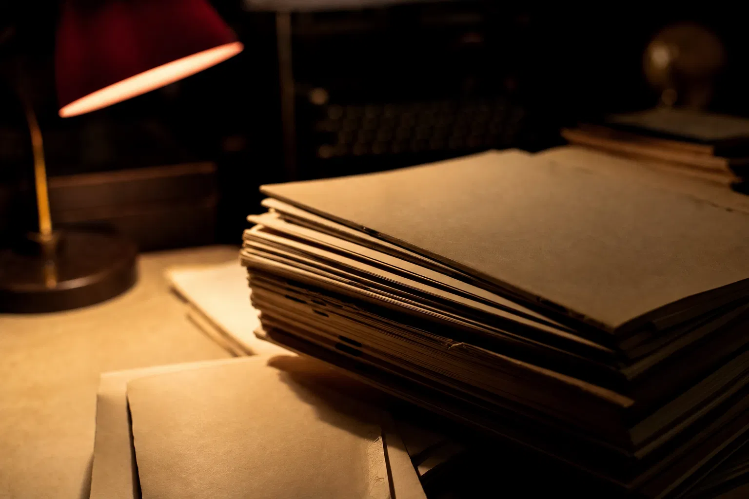 Script manuscripts on a desk