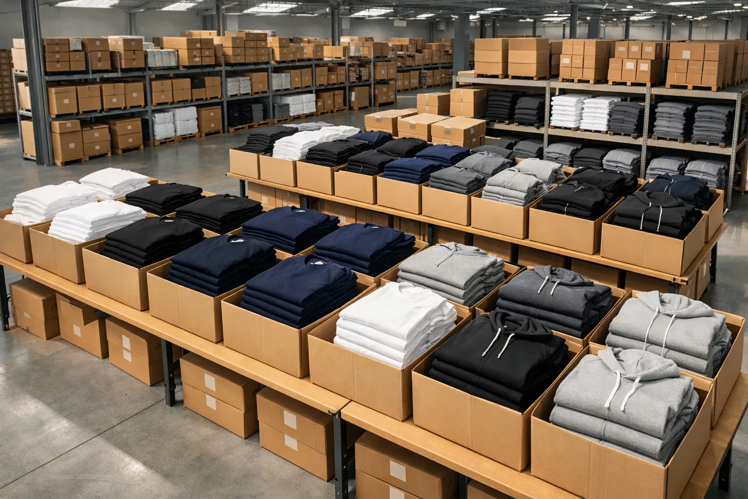 Organized apparel warehouse