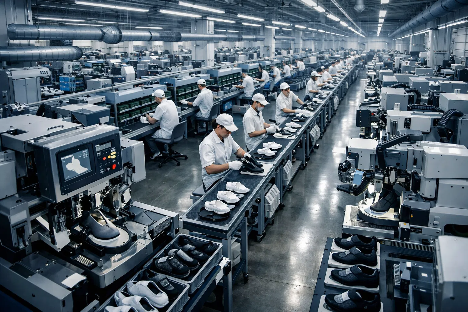 Modern shoe manufacturing facility