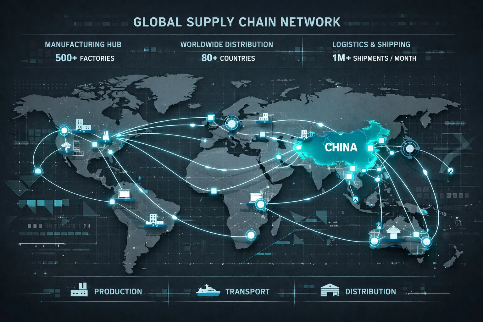 Global supply chain network visualization