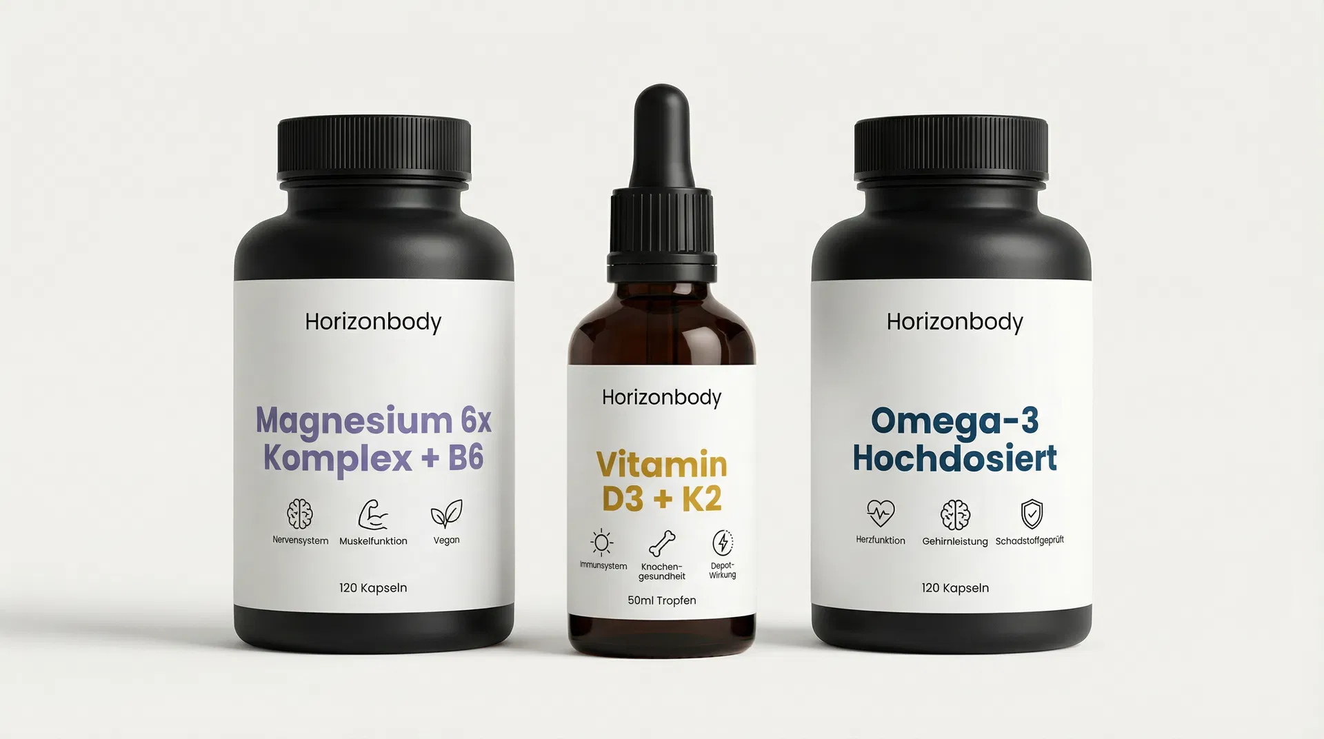 Daily Health Bundle - Magnesium, Vitamin D3+K2, Omega-3