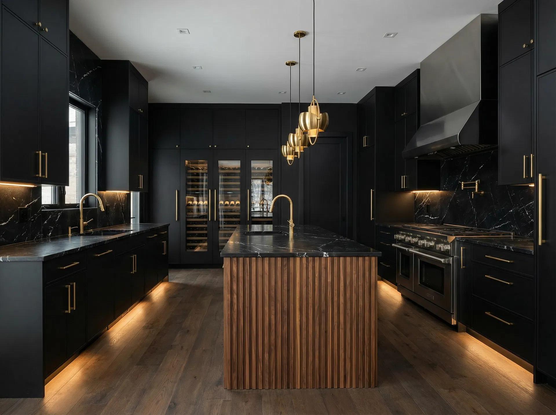 Noir & Gold Chef's Kitchen