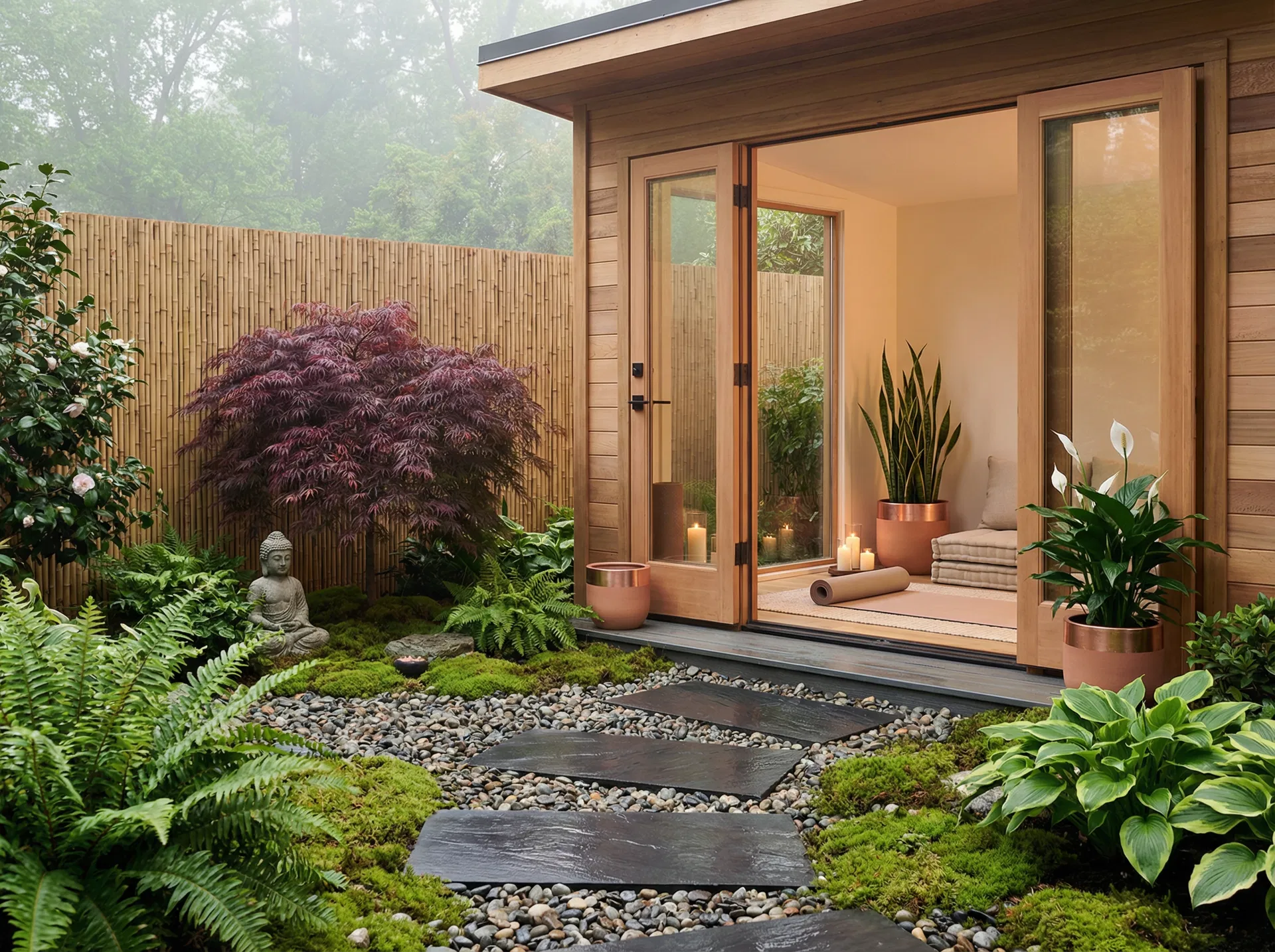 Tai Chi · Yoga · Zen She-Shed Garden