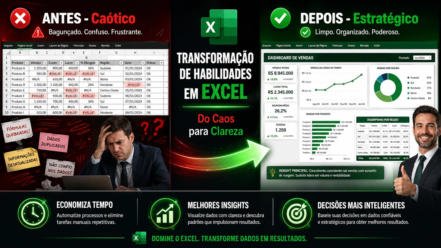 Transformação Antes e Depois