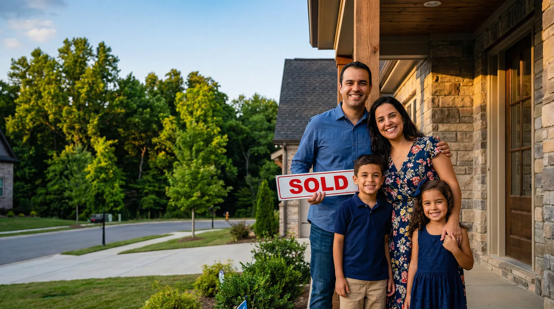 Família feliz realizando sonhos