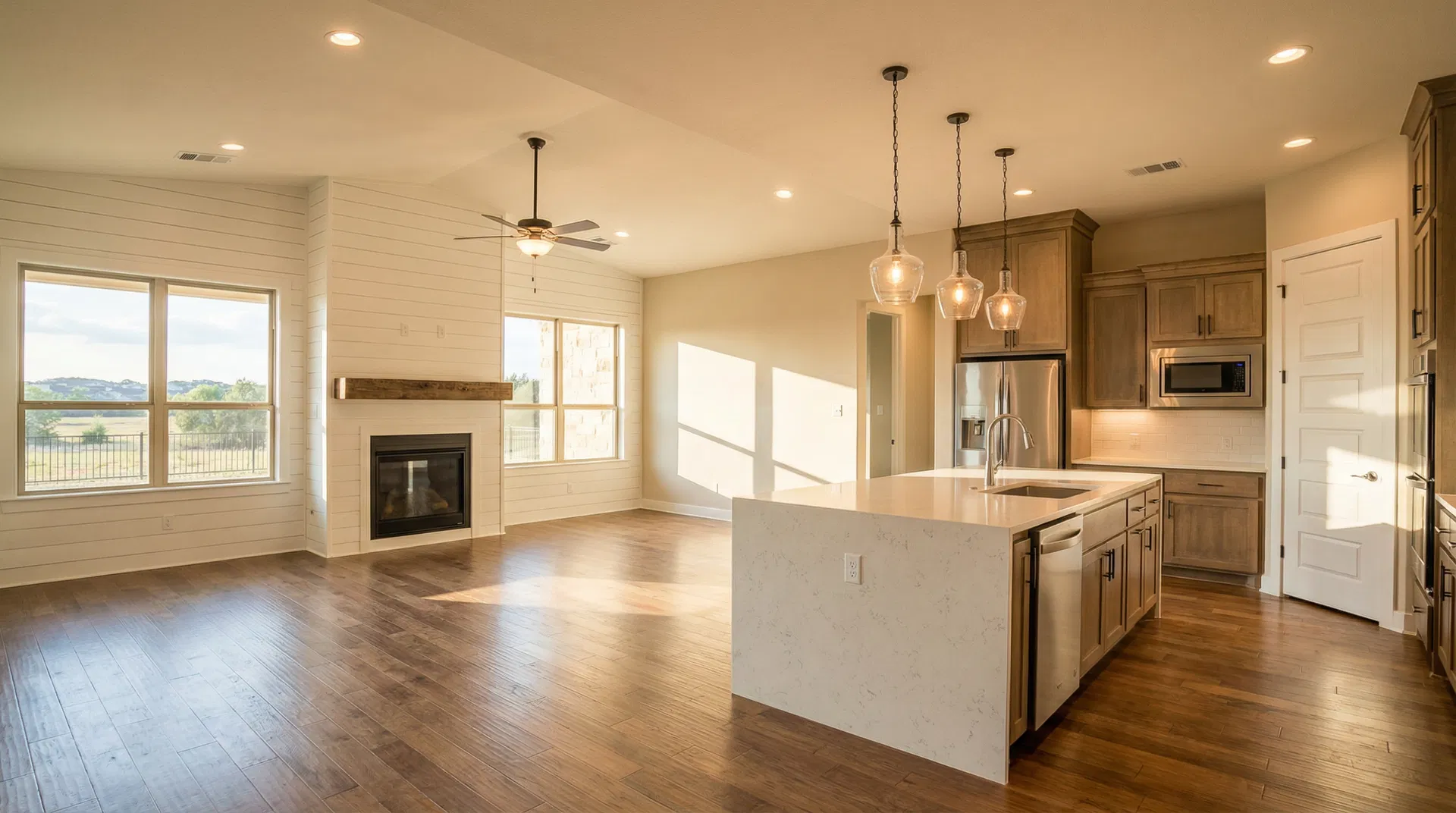 Beautifully remodeled open-concept kitchen and living room in a San Antonio Texas home by C.S.W. Power Solutions Beautifully remodeled open-concept kitchen and living room in a San Antonio Texas home by C.S.W. Power Solutions