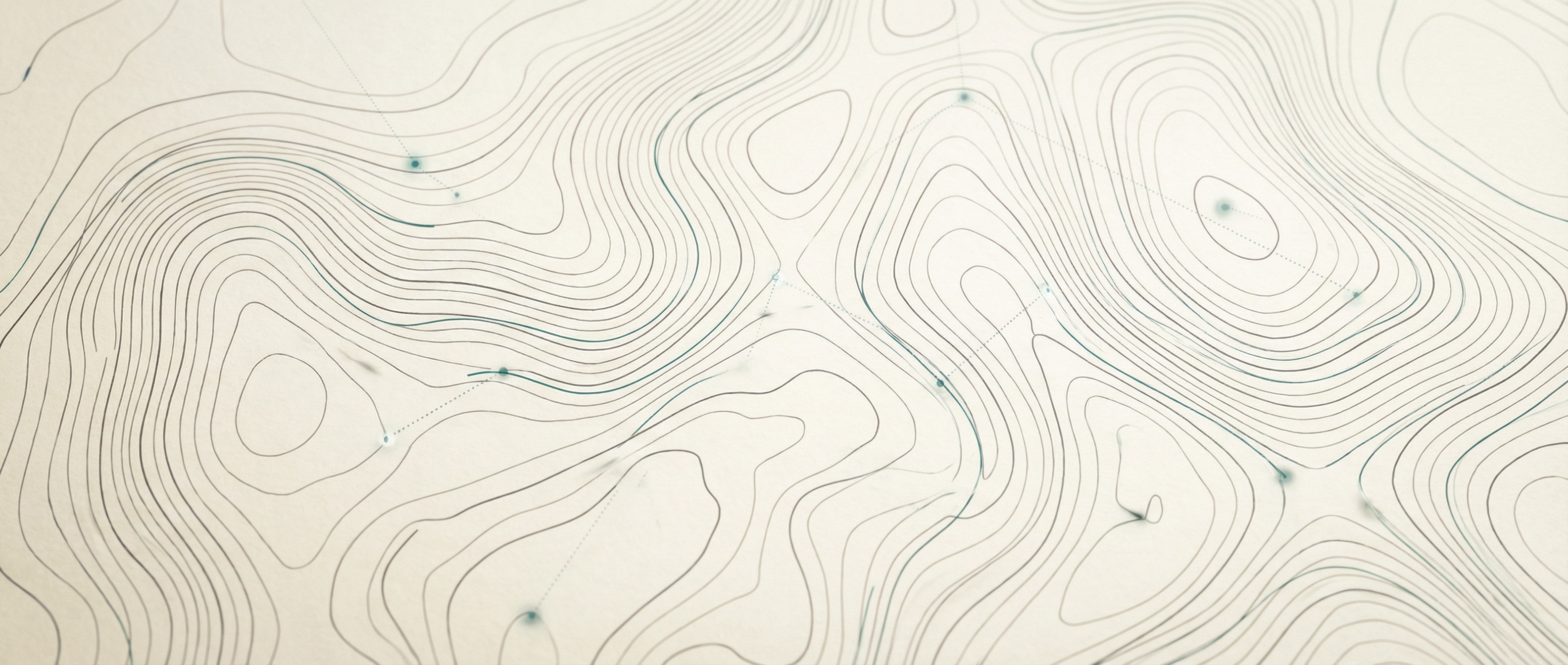 Abstract topographic contour map representing Synaptios causal diagnosis methodology